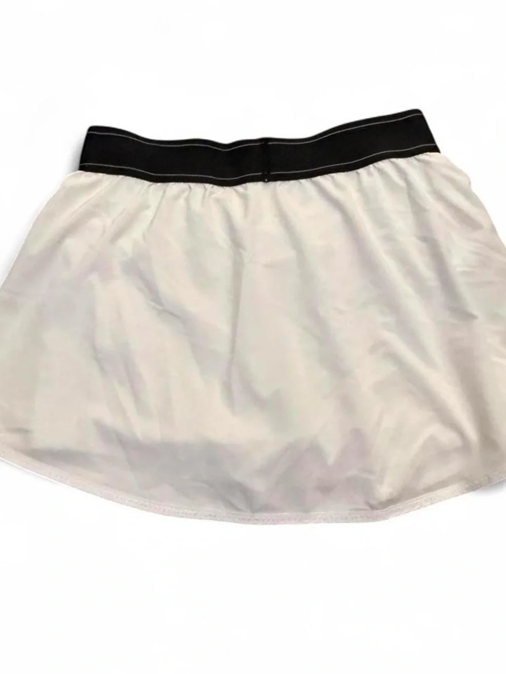 Alo Women's White Skater Skirt with Black Elastic Waistband